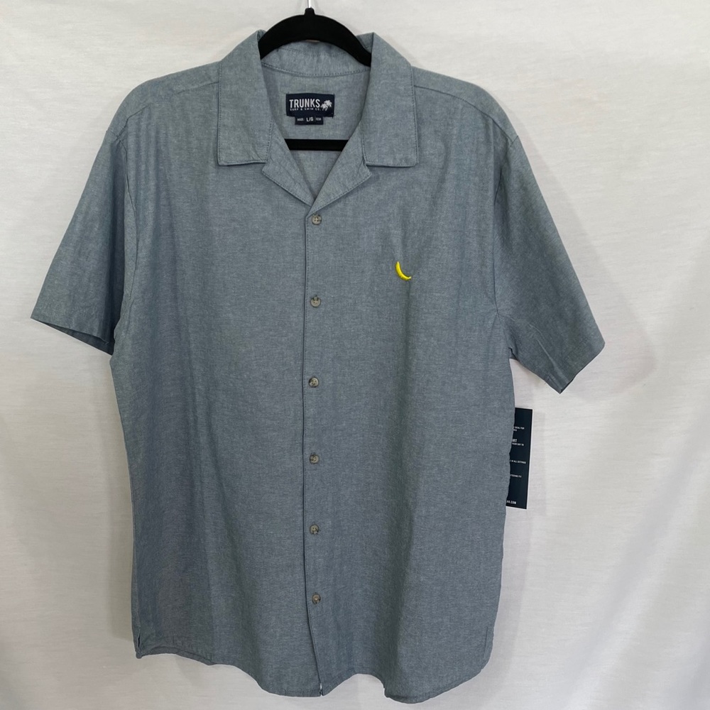 Trunks Surf & Swim Short Sleeve Button Front NWT